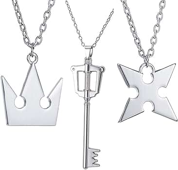 Amazon.com: PPX 3 Pieces Set Crown & Cross Necklaces Anime